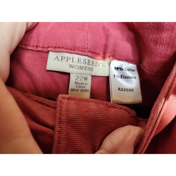 Womens Appleseeds Plus Size 22W Pink Denim 5 Pocket Jeans - Picture 4 of 7